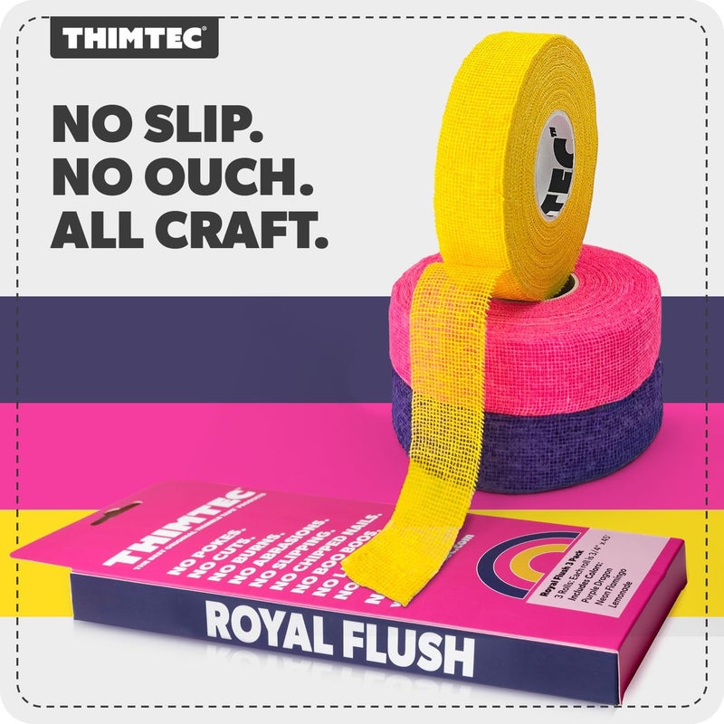 THIMTEC - The Original Thimble Tape for Hand Sewing - Fully Adjustable Nail & Finger Protector - A Smarter Alternative to Classic Knitting Thimbles - Royal Flush, 3-Pack - Image 2